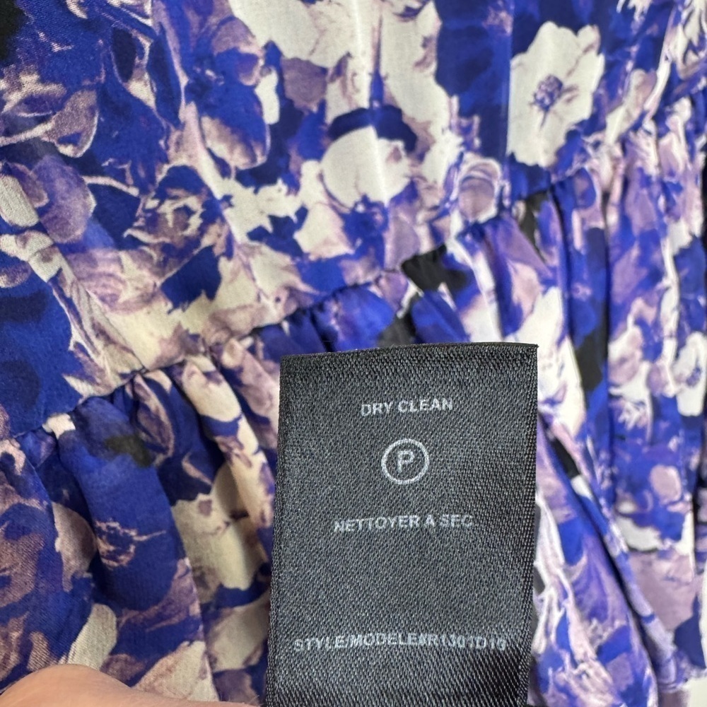 Robert Rodriguez Floral Print Silk Dress Sz 4 AMETHYST - Picture 13 of 13